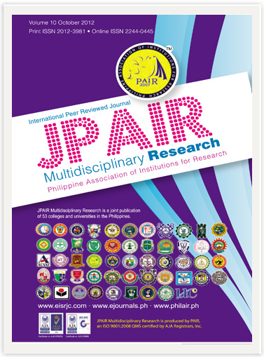 					View Vol. 10 No. 1 (2012): October
				