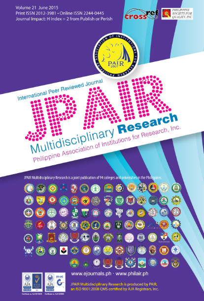 					View Vol. 21 No. 1 (2015): June
				