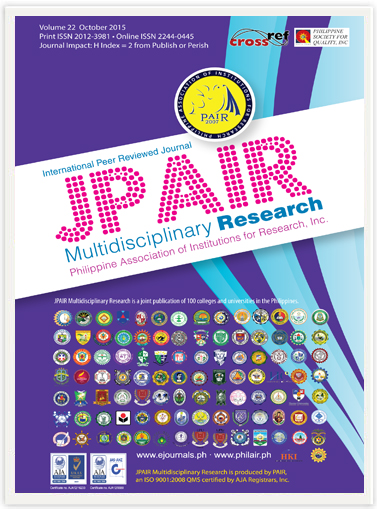 					View Vol. 22 No. 1 (2015): October
				